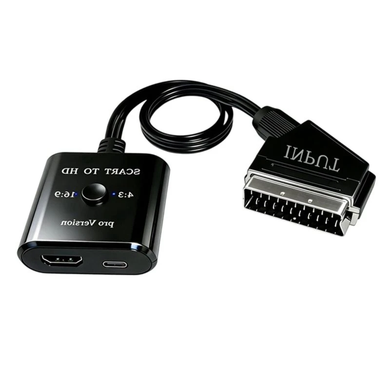 Video Audio Adapter 1080P SCART To For HDTV Converter AV Signal Adapter For HD TV DVD For HDTV-A25R