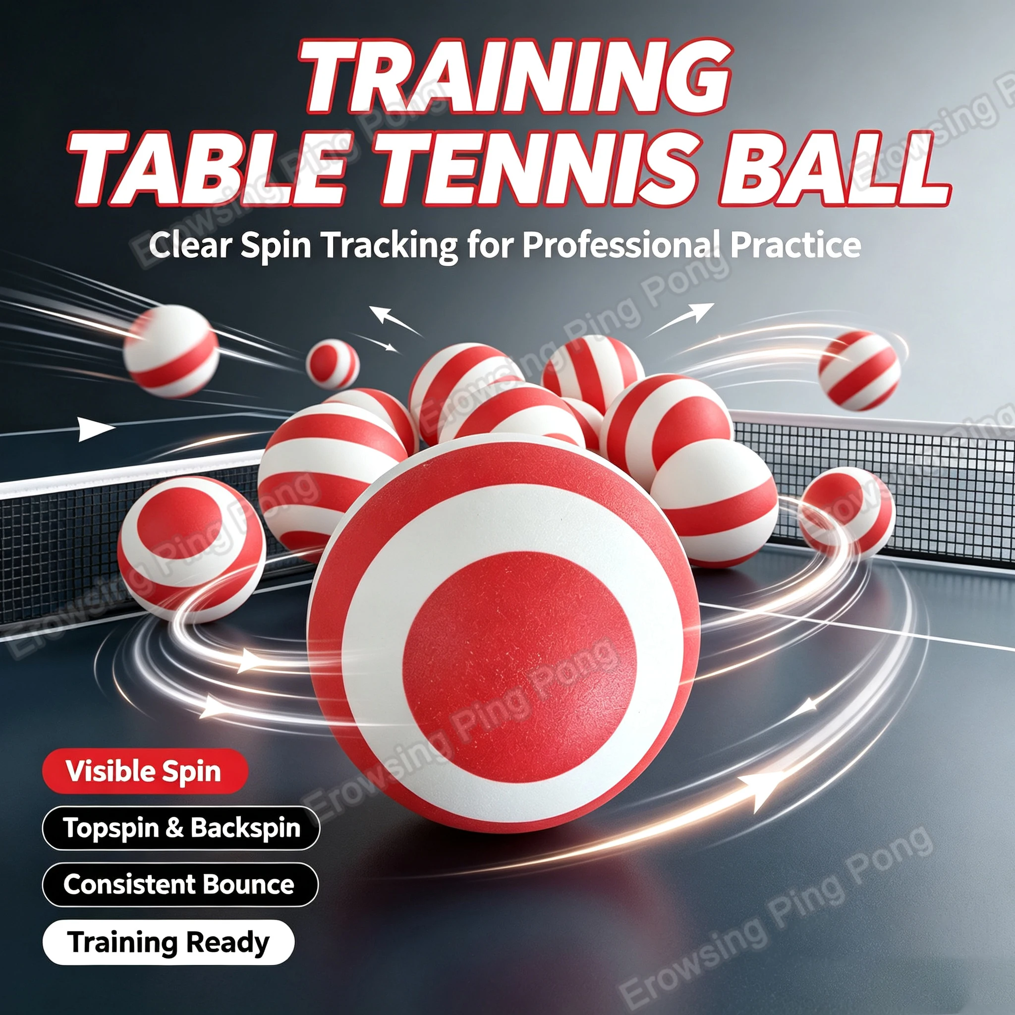 Clear Visible Flight Track Table Tennis Balls ABS Material 40mm+ Ping Pong Balls Easy To Judge Topspin Backspin Ping Pong Balls