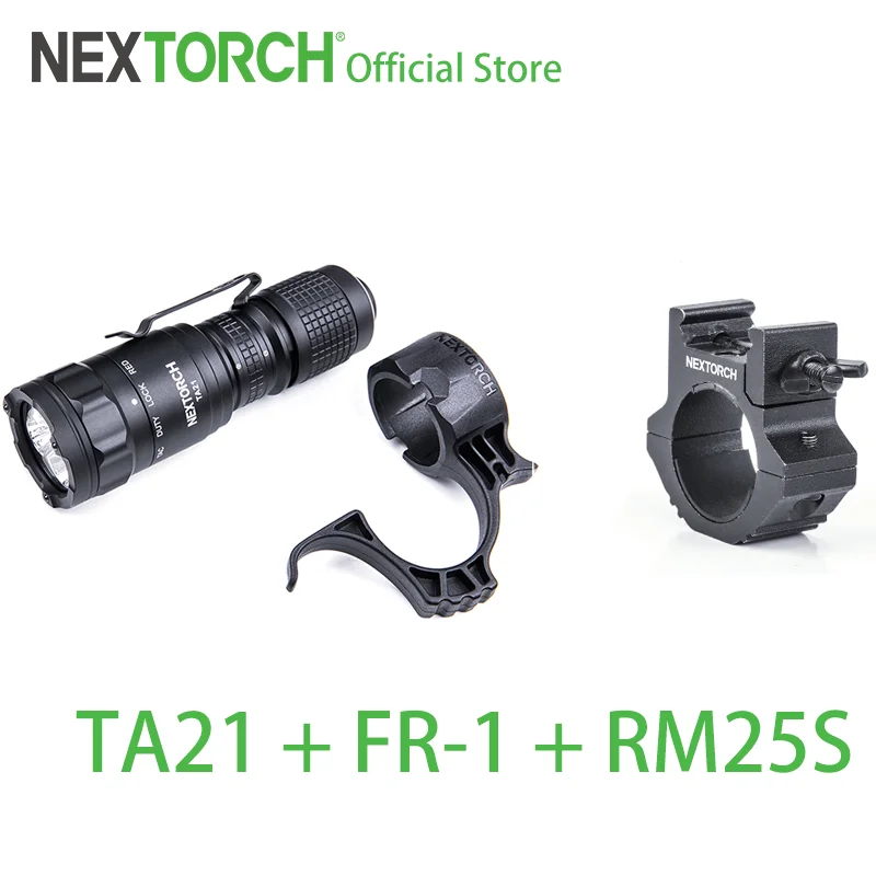 NEXTORCH TA21 タクティカル懐中電灯、赤と白の光源、1300 ルーメンの