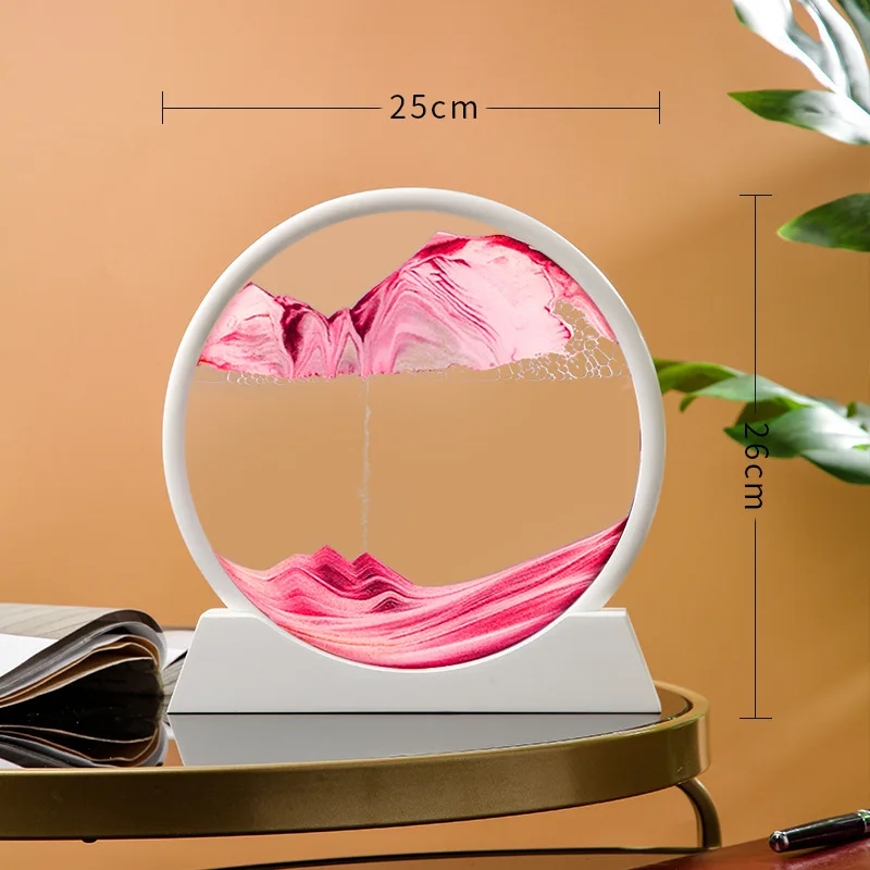 3D Glass Moving Sand Art Creatitive Sandscape In Motion Display Flowing Sand Frame Hourglass Painting For Home Decor Gifts