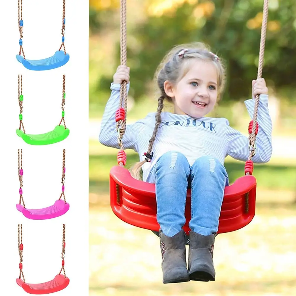 Columpio de plástico Multicolor para niños con cuerda colgante, accesorios de columpio, silla de suspensión de fácil instalación para interiores y exteriores