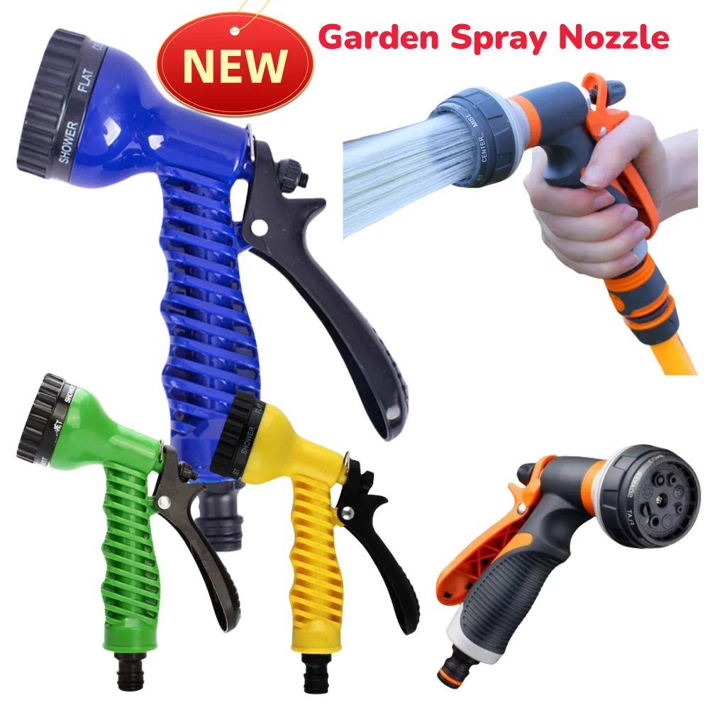 High-Pressure Water Spray Gun Car Washer Hose Nozzle Garden Watering Sprinkler Home Cleaning Water Gun For Plant Flower Lawn Veg