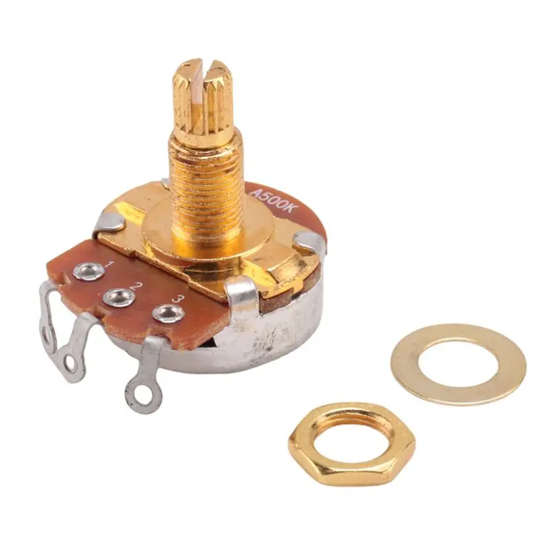 A99I-8X Shaft Full Metric Sized Control Pots A500K Audio Taper Potentiometers Pot For Electric Guitar Bass