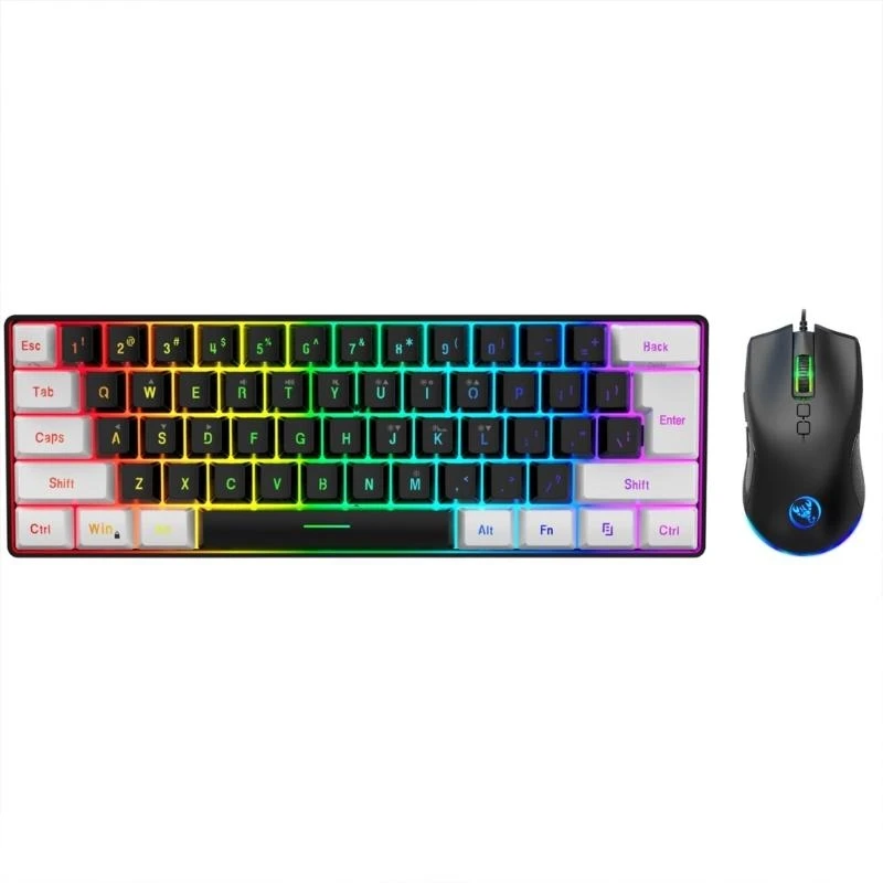 

61Keys Gaming Keyboard Mouse Combo Set Ergonomic RGB Barelight Wire Wire Keyboard Mouse для ноутбука компьютер Gamer Computer
