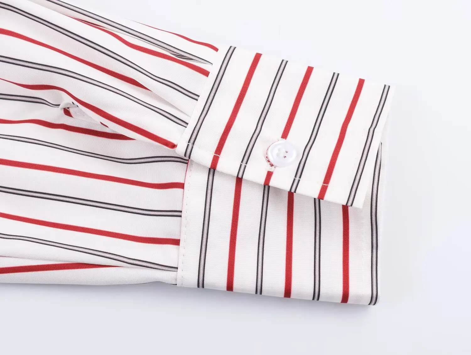 2025 New Women's Clothing European and American Style Fashion Striped Loose Fit Lapel Long Sleeve Poplin Shirt