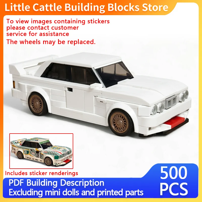 City Car Model MOC Building Bricks M3 E30 Painted Racing Car Modular Technology Gifts Holiday Assemble Children Toys Suit