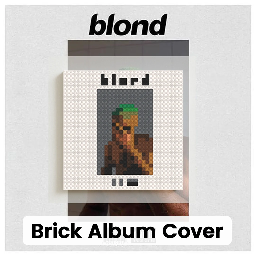 Set de Bloques de Construcción de Mosaico de Píxeles DIY con la Portada del Álbum Blonde de Frank Ocean, Regalo para Amantes de la Música R&B, Decoración de Pared para Dormitorio, Sala de Estar y Hogar