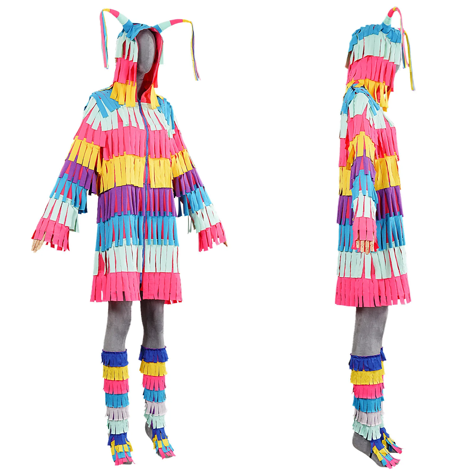

Woman Man Carnival Mexican Ribbon Festival Cloak Colored Ribbon Halloween Carnival Cosplay Bird Customized Clothes