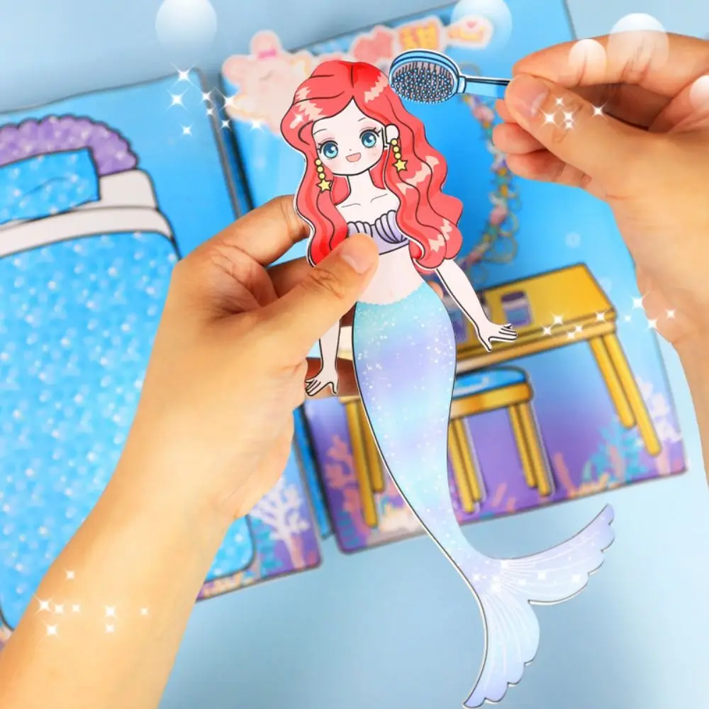 

No Cutting Quiet Book Play Repeatedly DIY Toy Dress Up Game Quiet Book Handmade Cartoon DIY Cute Princess Book Makeover Game