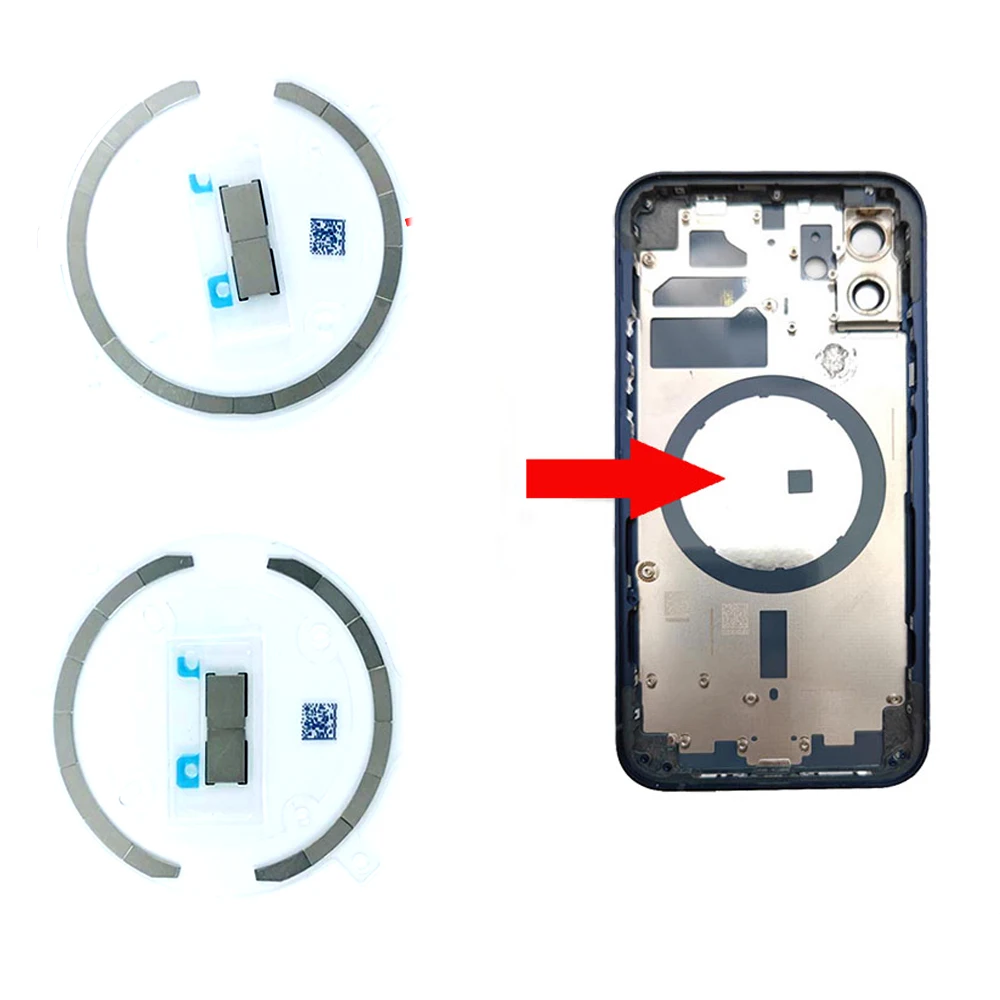 1 Stuks Magsafe Draadloze Oplaadmagneetmodule Voor Iphone 12 13 Mini Pro Max Achterkant Behuizing Deksel Glazen Reparatie Vervangende Onderdelen