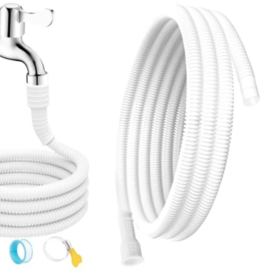 

Universal Dehumidifier Drain Hose Air Conditioner Hose with Cut-Table Rubber Adapter Connect Clamp and Teflon Tape, Drain Pipe