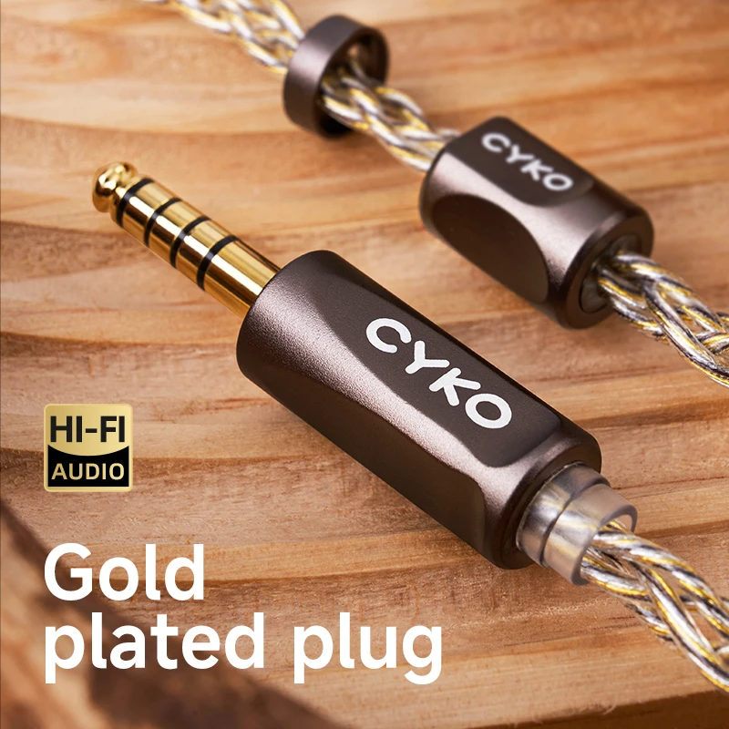 CYKO Earphone Cable HiFi 7N OCC Update Iem Cables Gold-plated 3.5mm 4.4mm MMCX 0.78 2pin Headphones Wired Replacement 이어폰 케이블