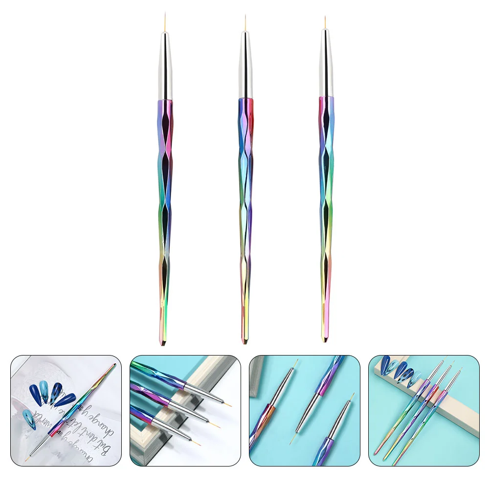 

3 Pcs Pull Pen Practical Nail Drawing Accessories Painting Tool Abs Manicure DIY