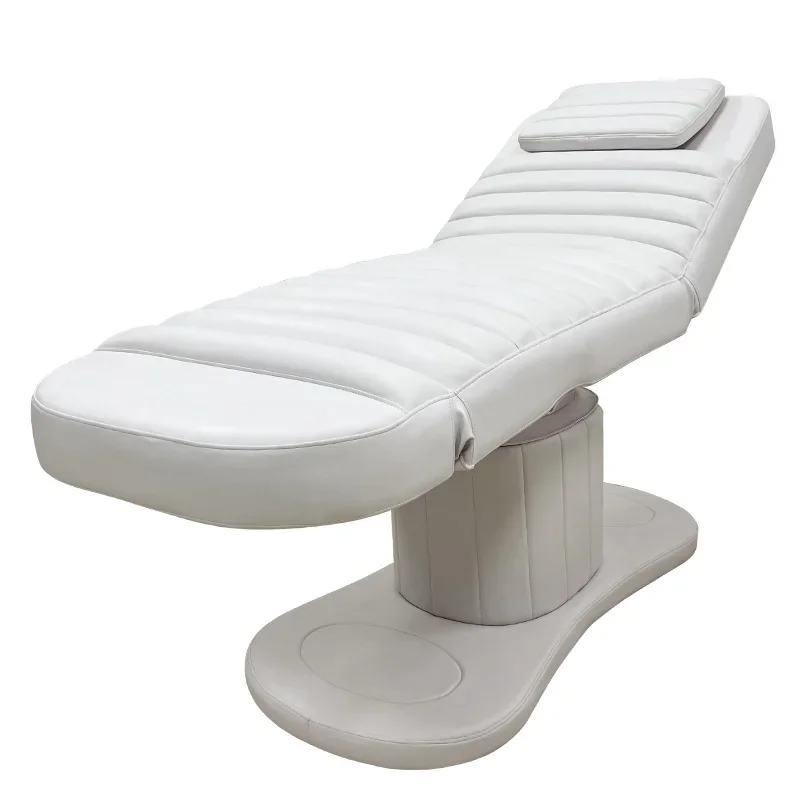 Luxury 3-Motor White Electric Foldable Massage Bed Wooden Frame Portable Beauty Salon