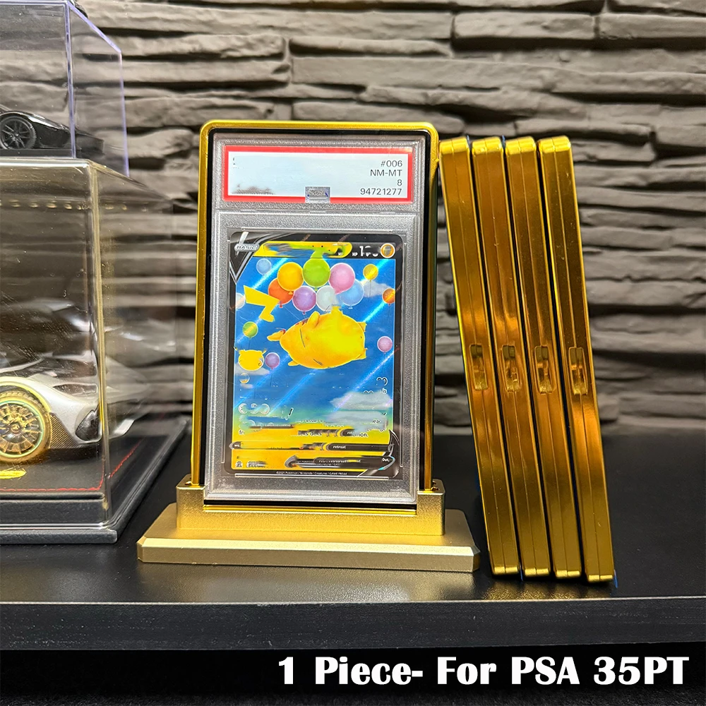 Mehrfarbiger Sammelkartenhalter aus Aluminiumlegierung mit Farbverlauf, Metallgehäuse für 35PT PSA CGC abgestufte Karte