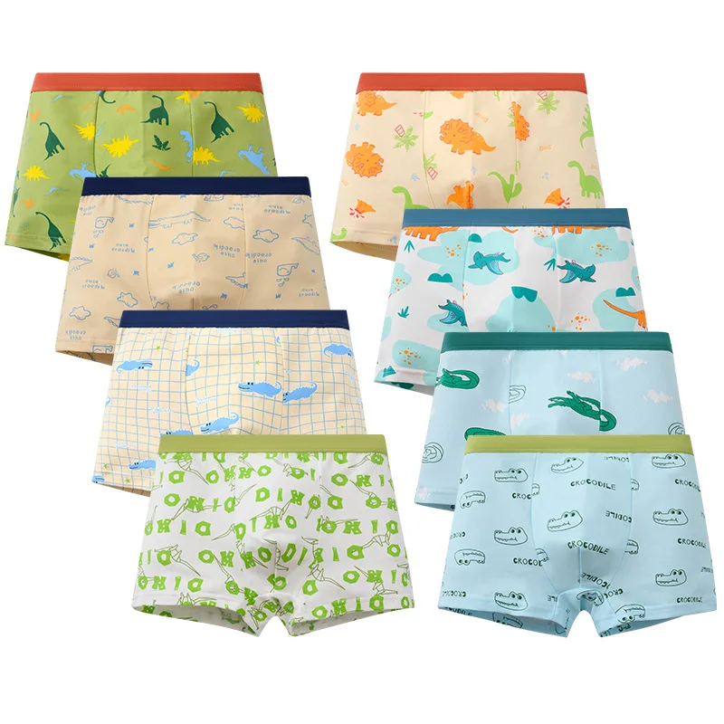 8pcs/Lot Boys Teenager Comfortable Boxer Pant Briefs Underwear Ages 2-9y Student Clothes S-3XL Boxer Panties Kids Children