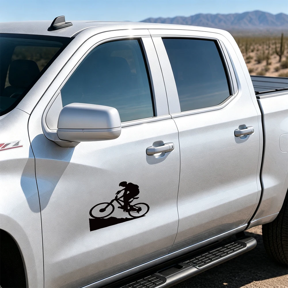 Mountain Biker Silhouette Sticker Waterproof Car Motorcycle Helmet Decal Scratch Cover-up Self-Adhesive Vinyl for Laptop Window 3