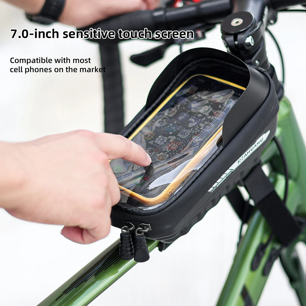 

EVA Bicycle Front Frame Bag Touch Screen Bicycle Bag MTB Waterproof Phone Holder Case Bicycle Accessories PU Fit for 7 In Phones