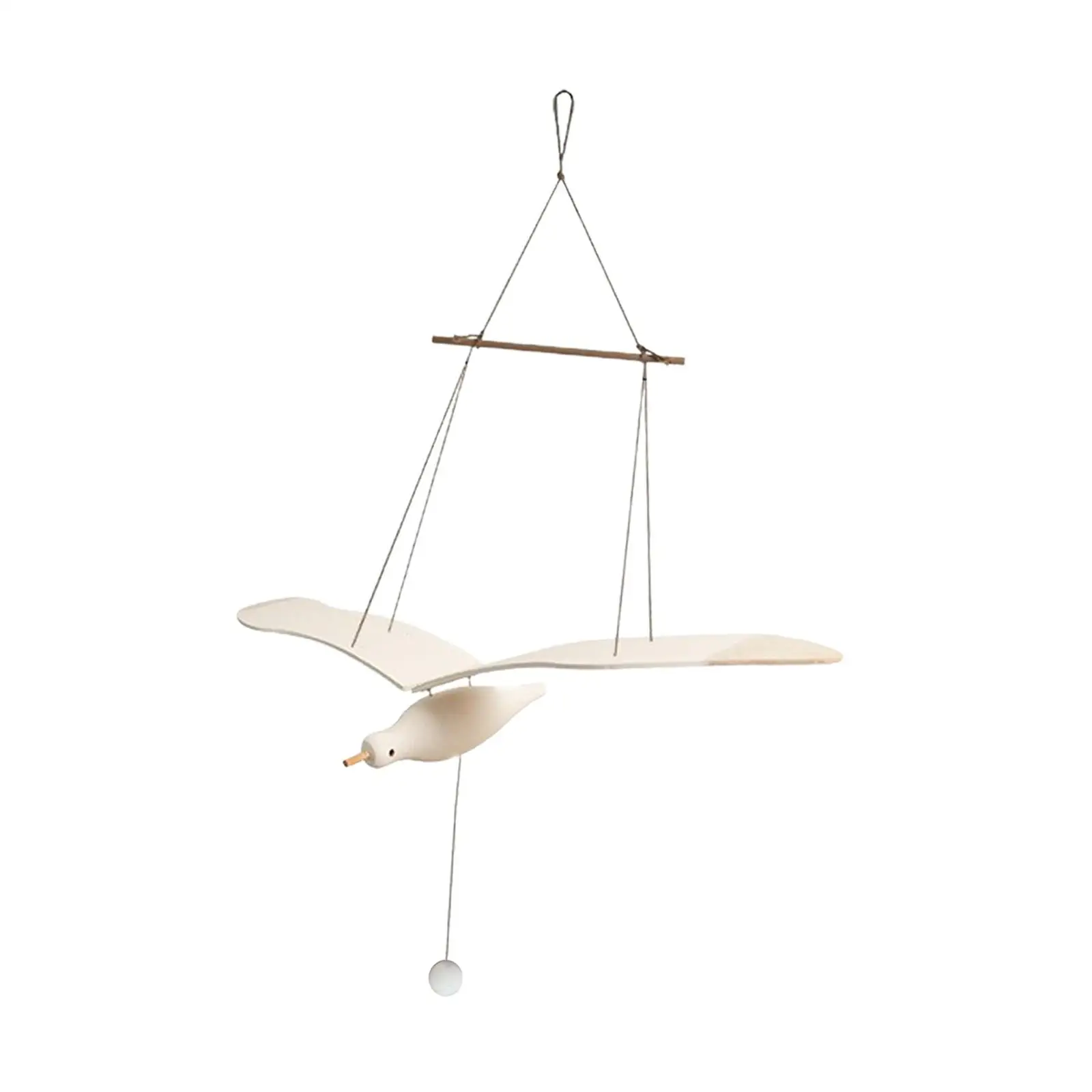 Wooden Seagull Mobile Hanging Mobile Creative Seagull Ceiling Hanging Decor for Balcony Ceiling Nursery Living Room Bedroom