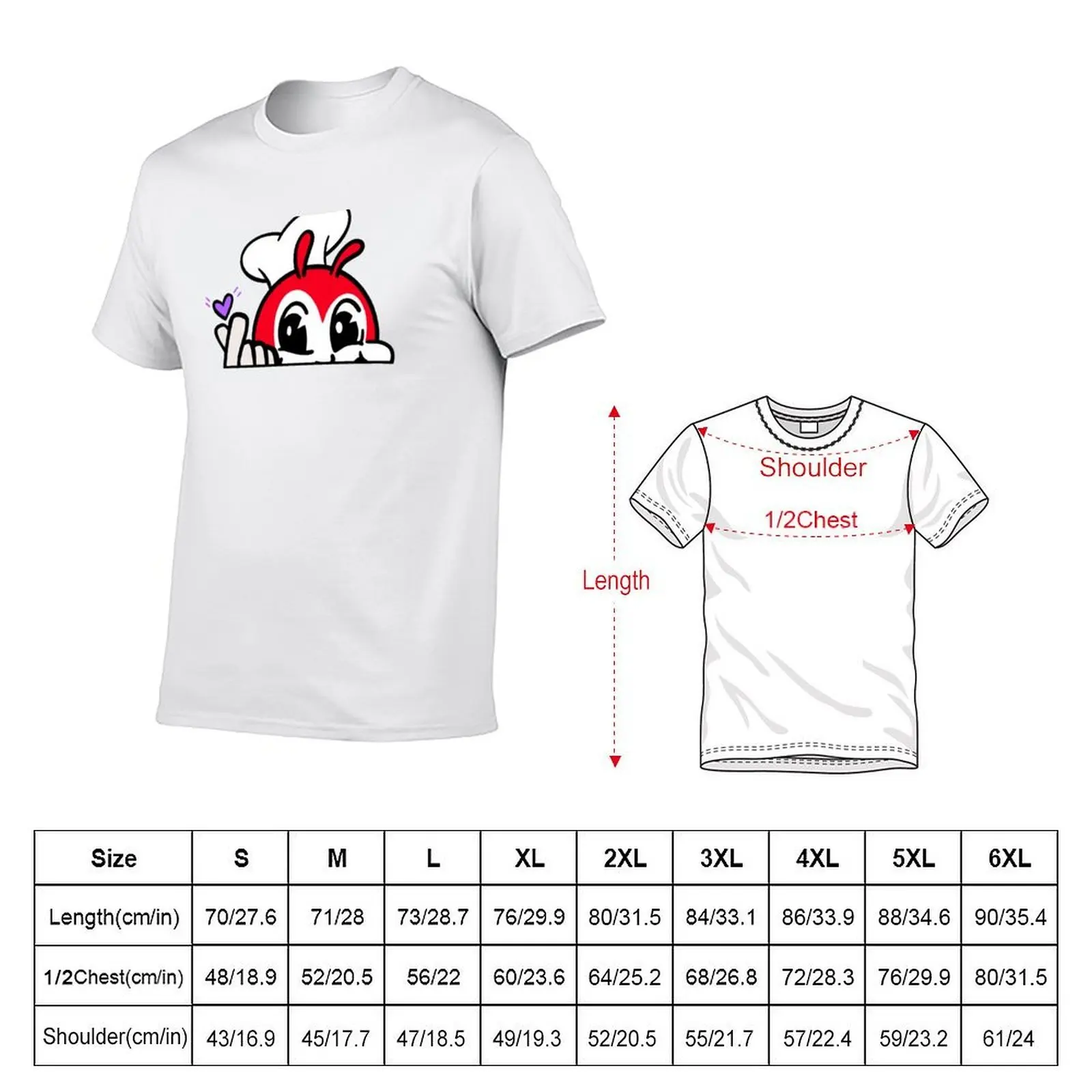 JOLLIBEE PEEKING FINGER HEART FILIPINO STICKER BLACK T-Shirt t shirt man luxury man t shirts graphic T-Shirt