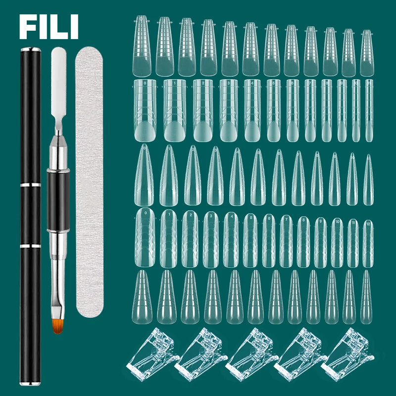 Fili Dual Formulieren Nail Extension Formulieren Kit Uv Gel Top Mal Voor Amandel Franse Kist Valse Nagel Manicure Snel Gebouw Systeem Tips