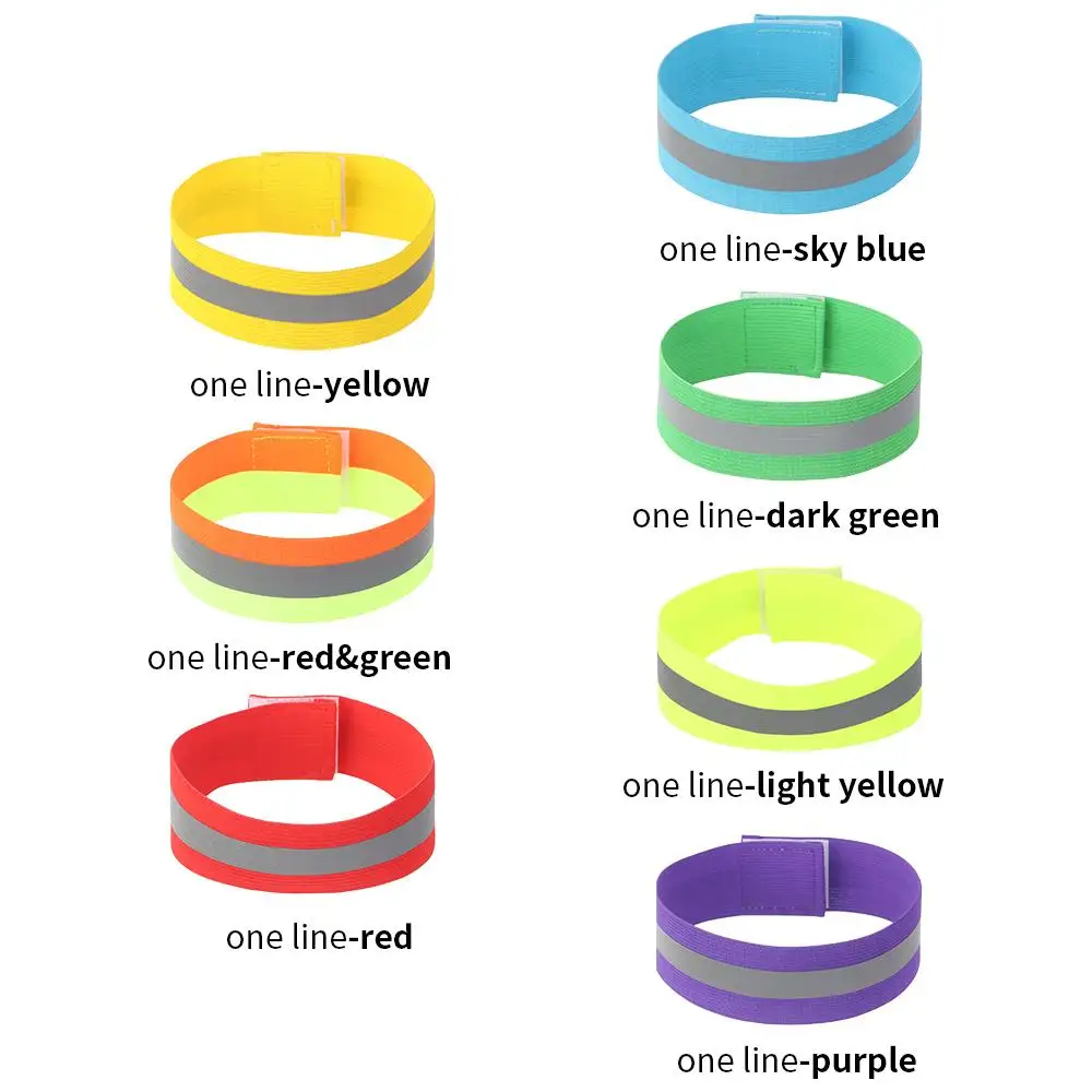

1pc Running Fishing Cycling Reflective Strips Outdoor Warning Wristband Bike Safety Armband Bicycle Bind Pants Hand Leg Strap