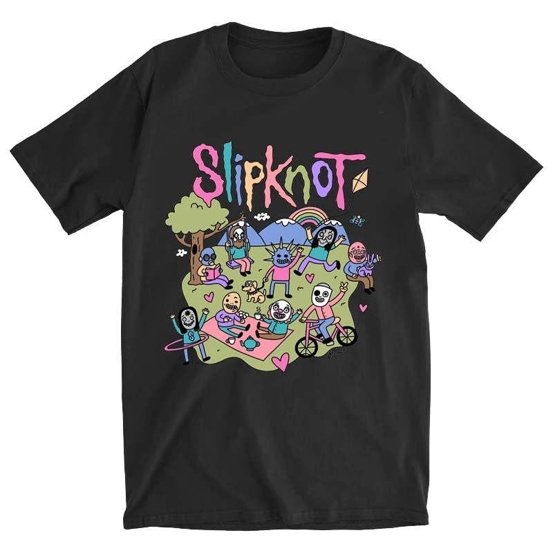 Slipknot Metallica KORN Heavy Metal Rock Cartoon Edition Band T