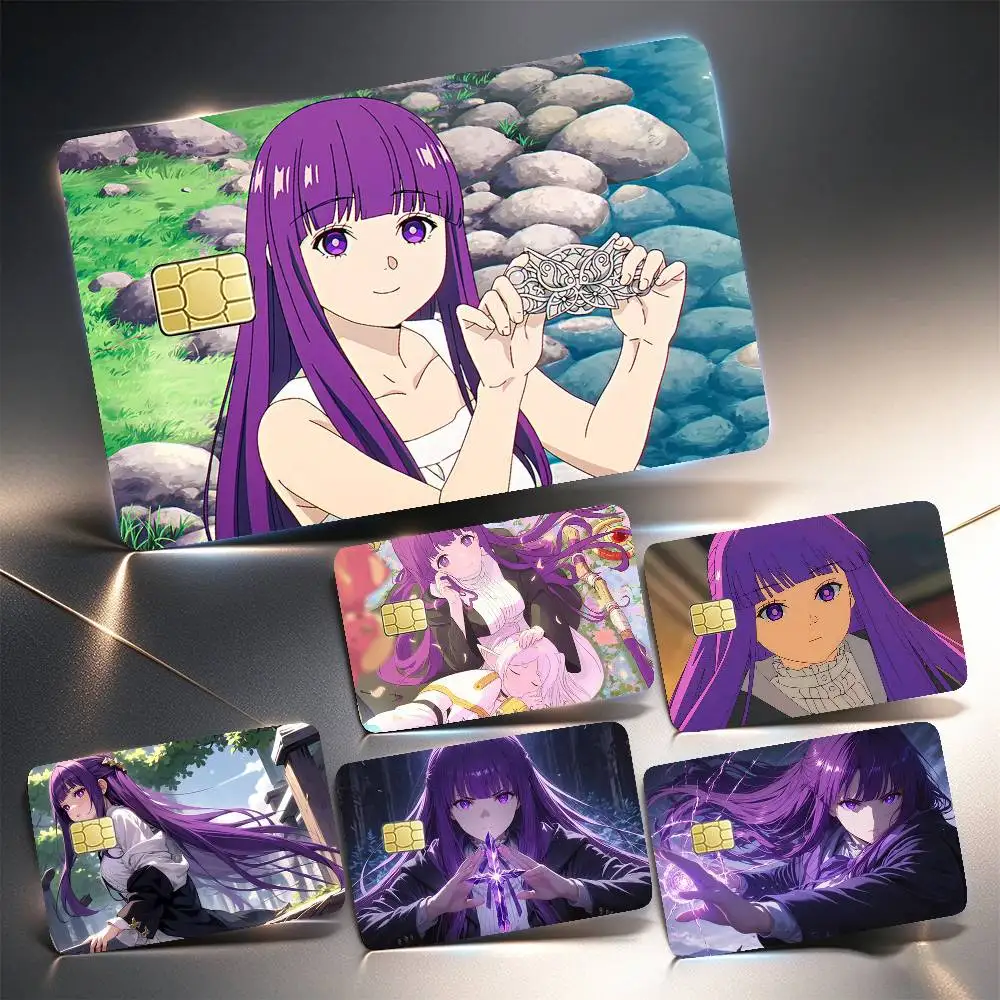 Anime F-Frieren Fern  Credit Card HD Stickers Small Chip Waterproof Sticker Game Card Decal Gift