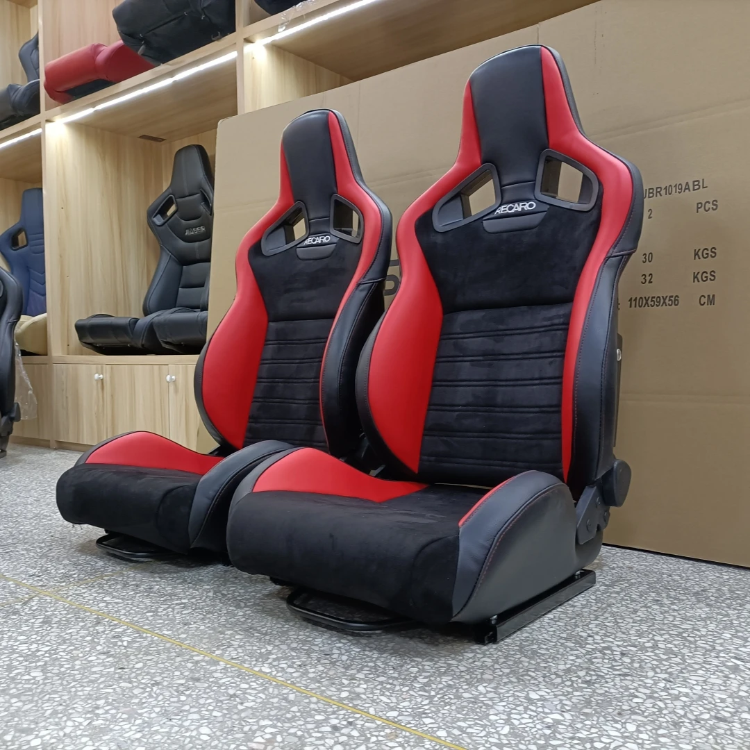 New Full Red Suede Cloth RECARO SPD Bucket Racing Seats JBR1039R
