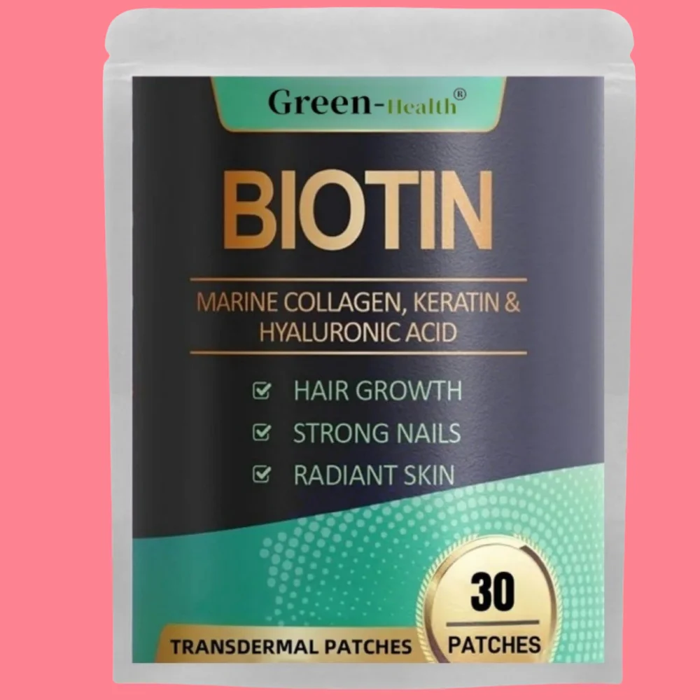 30 Patches Biotin Transdermal Patches Keratin Marine CollagenStrength Hair Skin for Women & Men