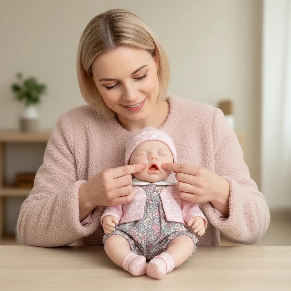 Ultraweiche 12-Zoll-Reborn-Babypuppe |   Massives Platinsilikon |   Lebensechter realistischer Gesichtsausdruck |   Erbsgetreuungsqualität