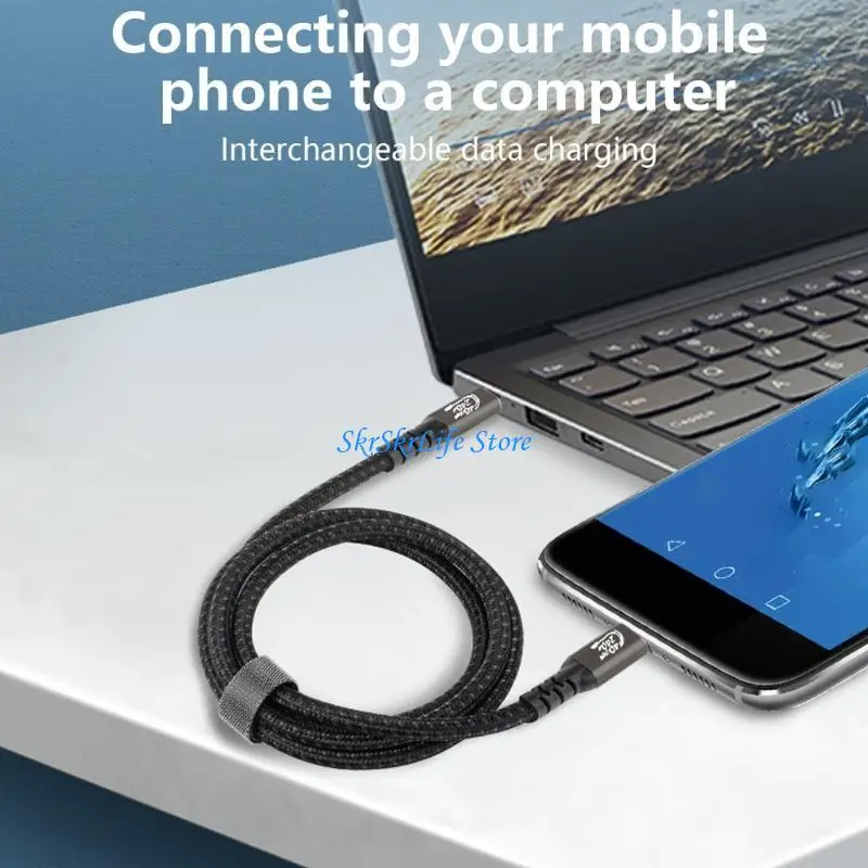 

E65E USB4 Data Cable PD 240W 5A Fast Charging USB C to USB C Cable Thunderboltcompatible 4 8K@60Hz Cable USB C 40Gbps