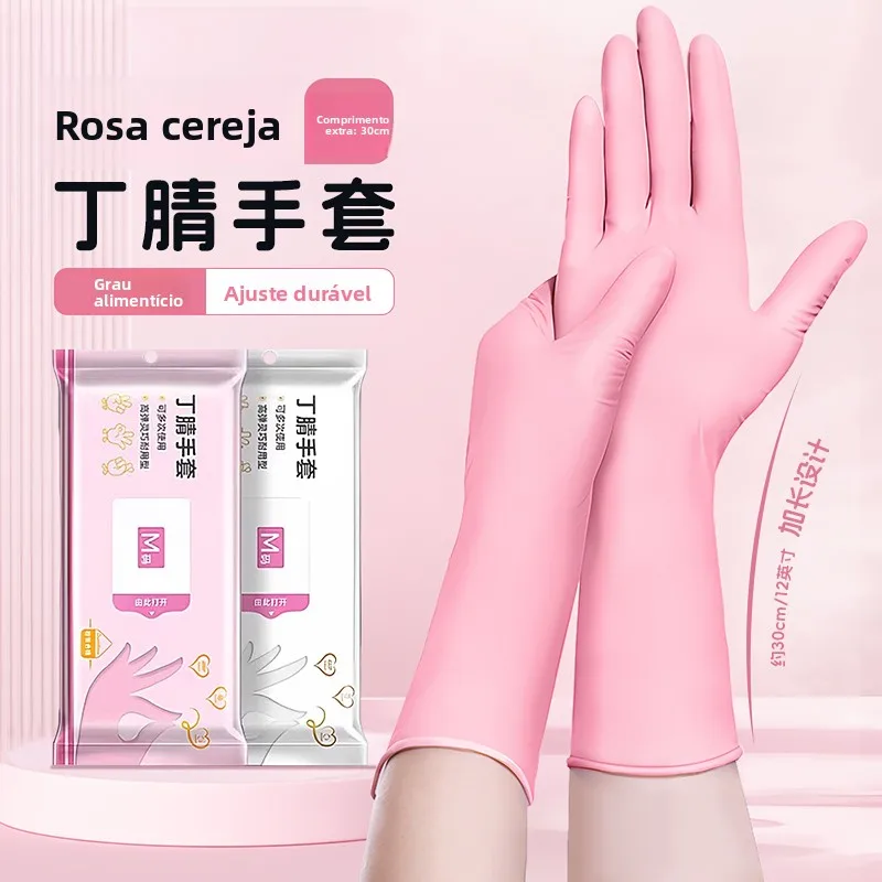 使い捨てラテックス手袋独立包装食品グレード耐久性のある家庭用雑事女性用キッチン食器洗い防水特殊