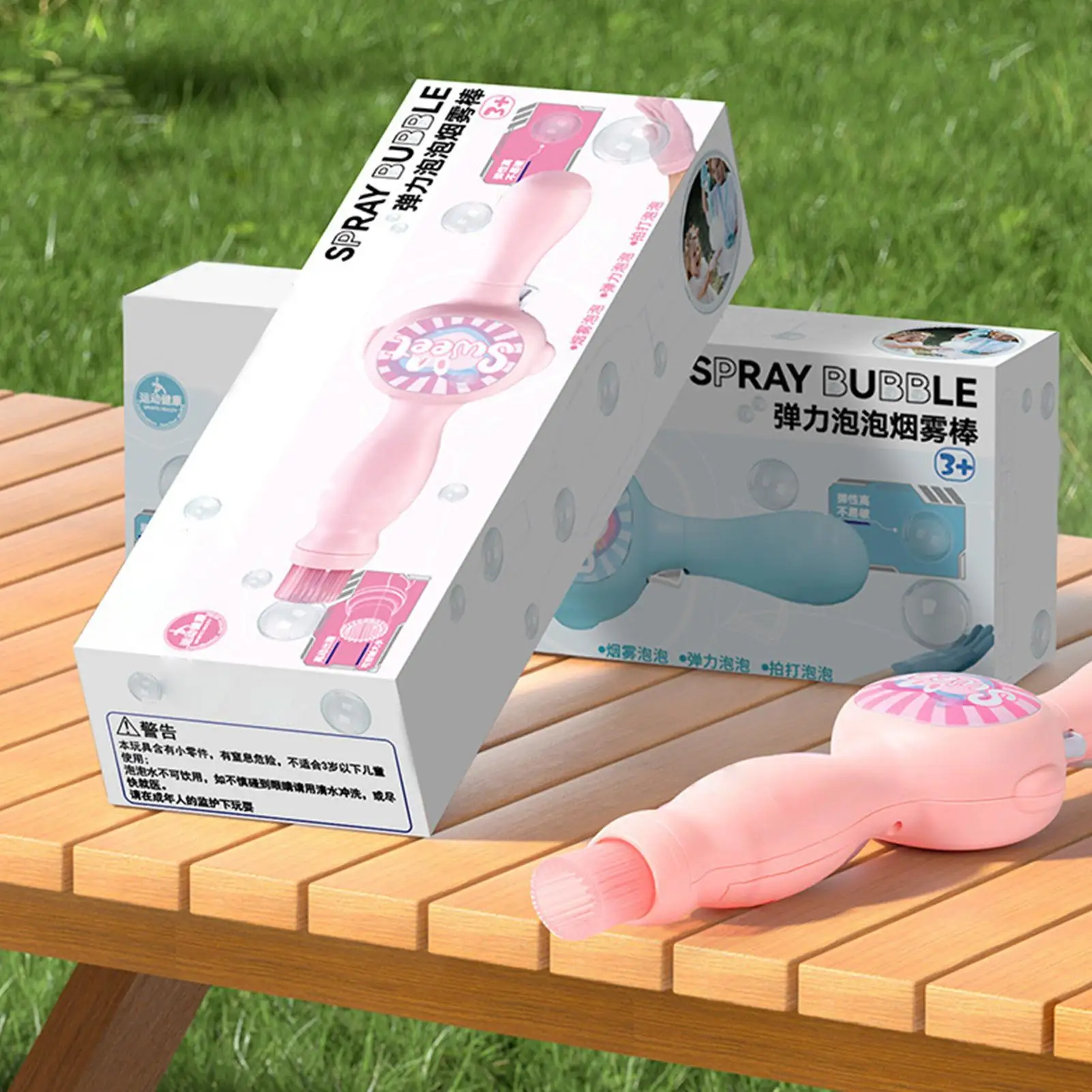 만화 버블 머신 소년과 소녀 마법 지팡이 장난감 새로운 컬러풀 스모크 인터랙티브 탄력 버블 전기 비눗방울 선물