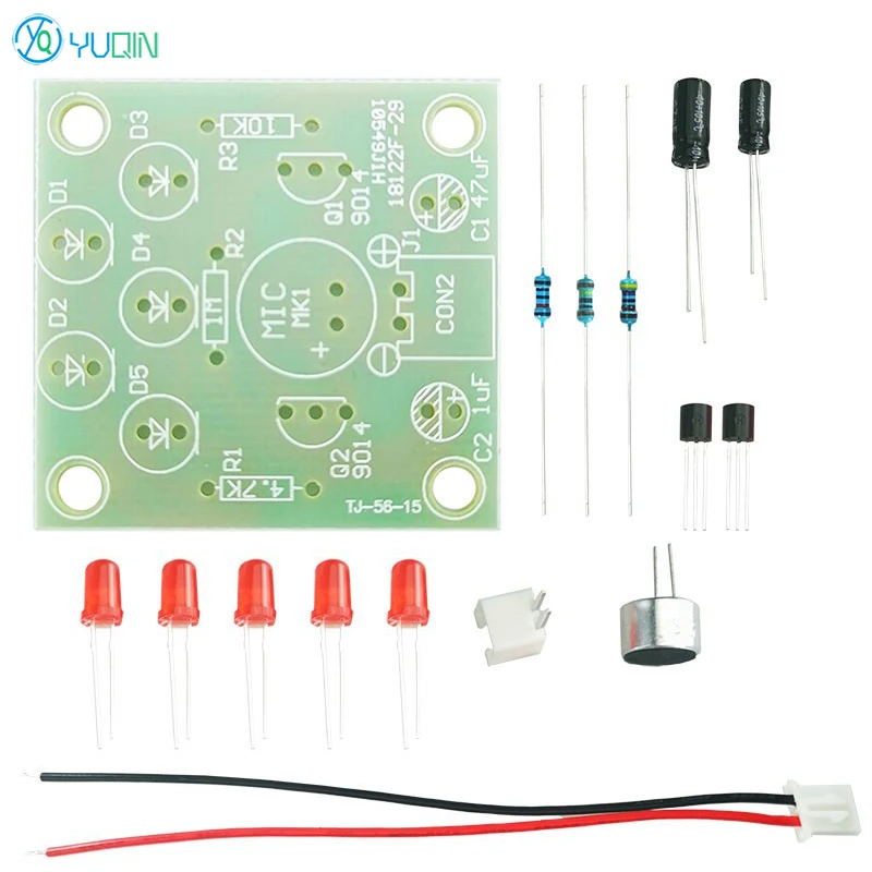 Voice Controlled LED Melody Lights is a DIY Electronic Kit that Can Flash with Rhythm for Practicing Soldering Circuit Boards