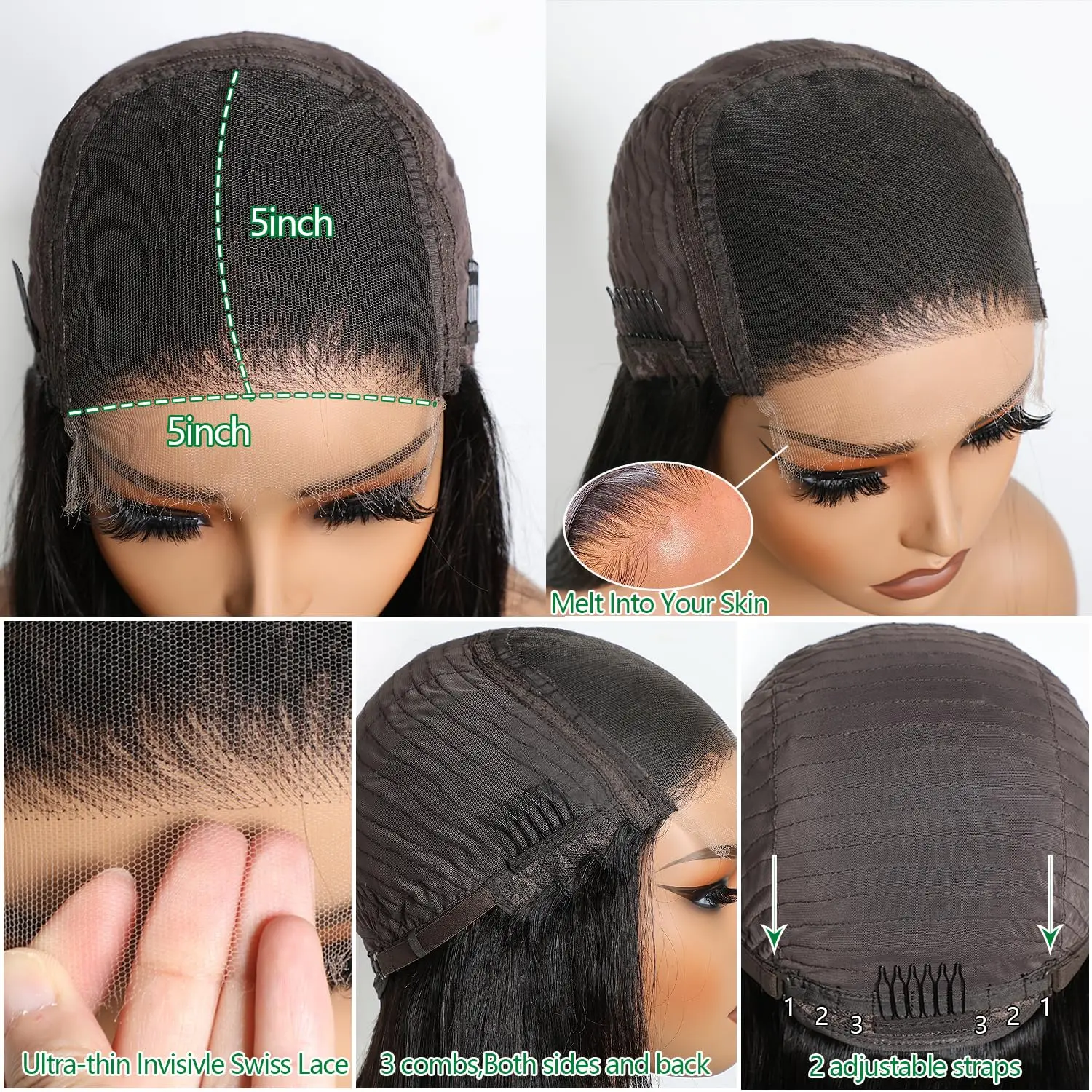 Lemoda 0.1 مللي متر رقيقة جدا المتوترة نهاية SKINLIKE ريال HD 5x5 شعر مستعار دانتيل شعر الإنسان 30 بوصة 12A البرازيلي عذراء شعر طبيعي مفرود