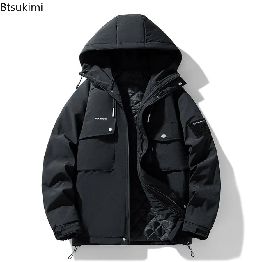 New Men's Winter Cotton-padded Jackets Korean Style Multi-Pockets Hooded Windbreak Jackets Male Warm Casual Parkas Oversized 8XL