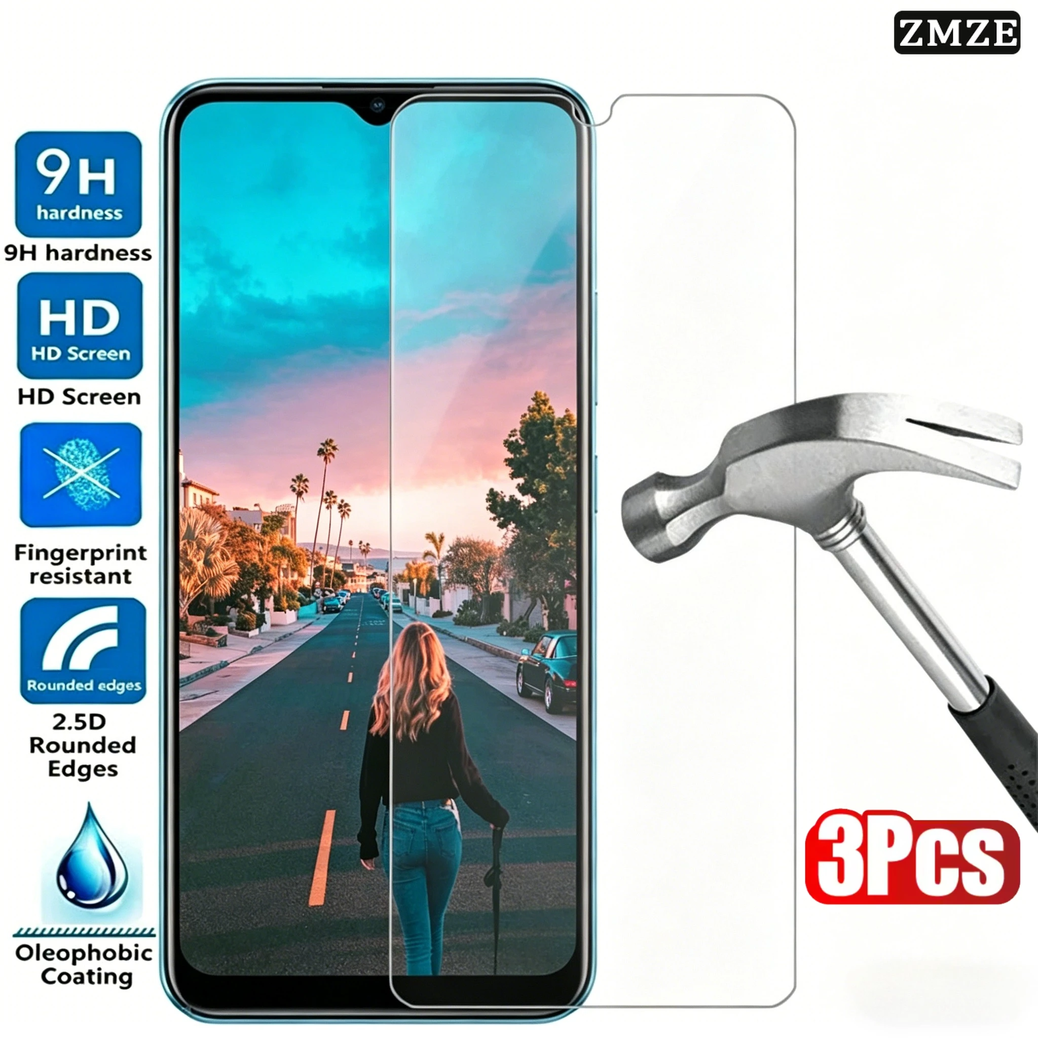 

3PCS Tempered Glass for Realme 15 14 13 12 11 10 C21Y C12 GT Master Screen Protector Anti-Scratch High Definition Tempered Glass
