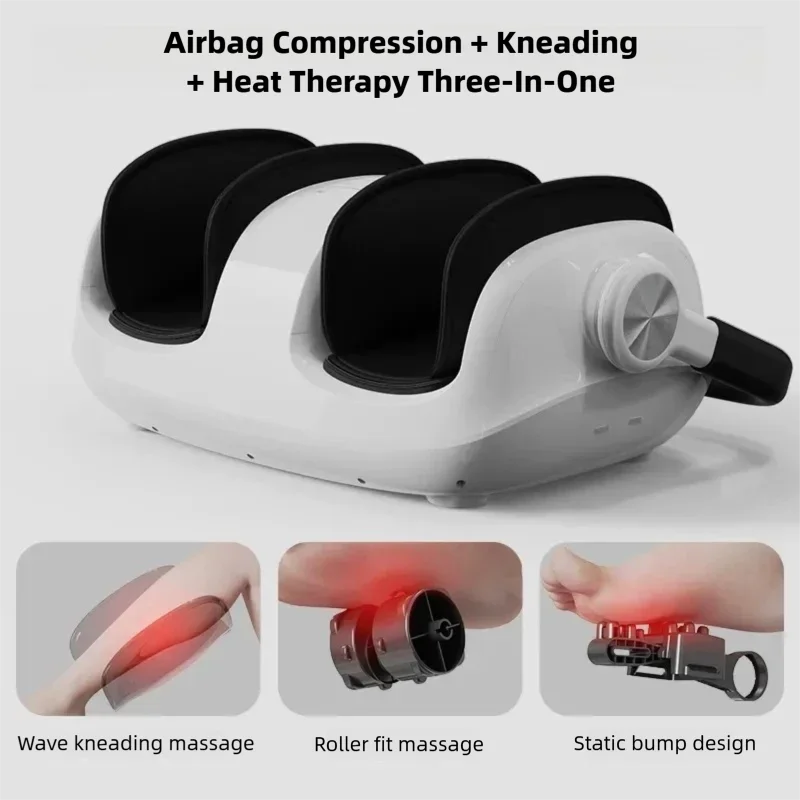 Electric Foot Massage Machine with Heat Home Office Feet & Calf Massager with Kneading Rolling Airbag Compression Relaxation