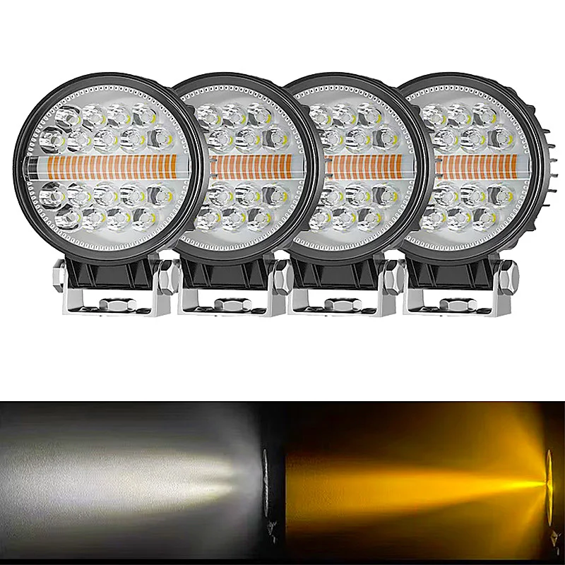 

LED Spotlights Dual Color Accessories Super Bright Off road Light Work Light For Truck Car SUV ATV UTV 4WD LED Headlights