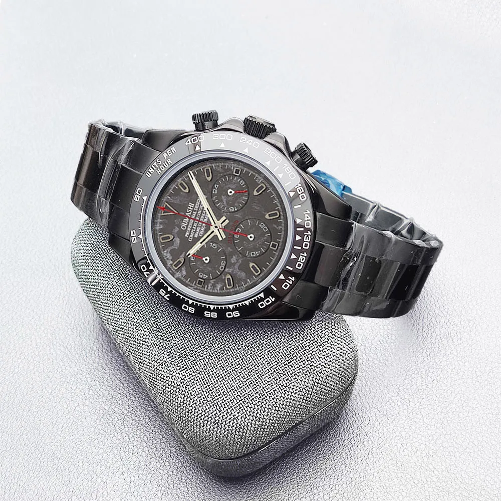 ЧАСЫ VK63 Роскошные кварцевые часы с хронографом 39 мм для мужчин VK Series 63 Спортивное сапфировое стекло Метеоритный циферблат Керамический безель