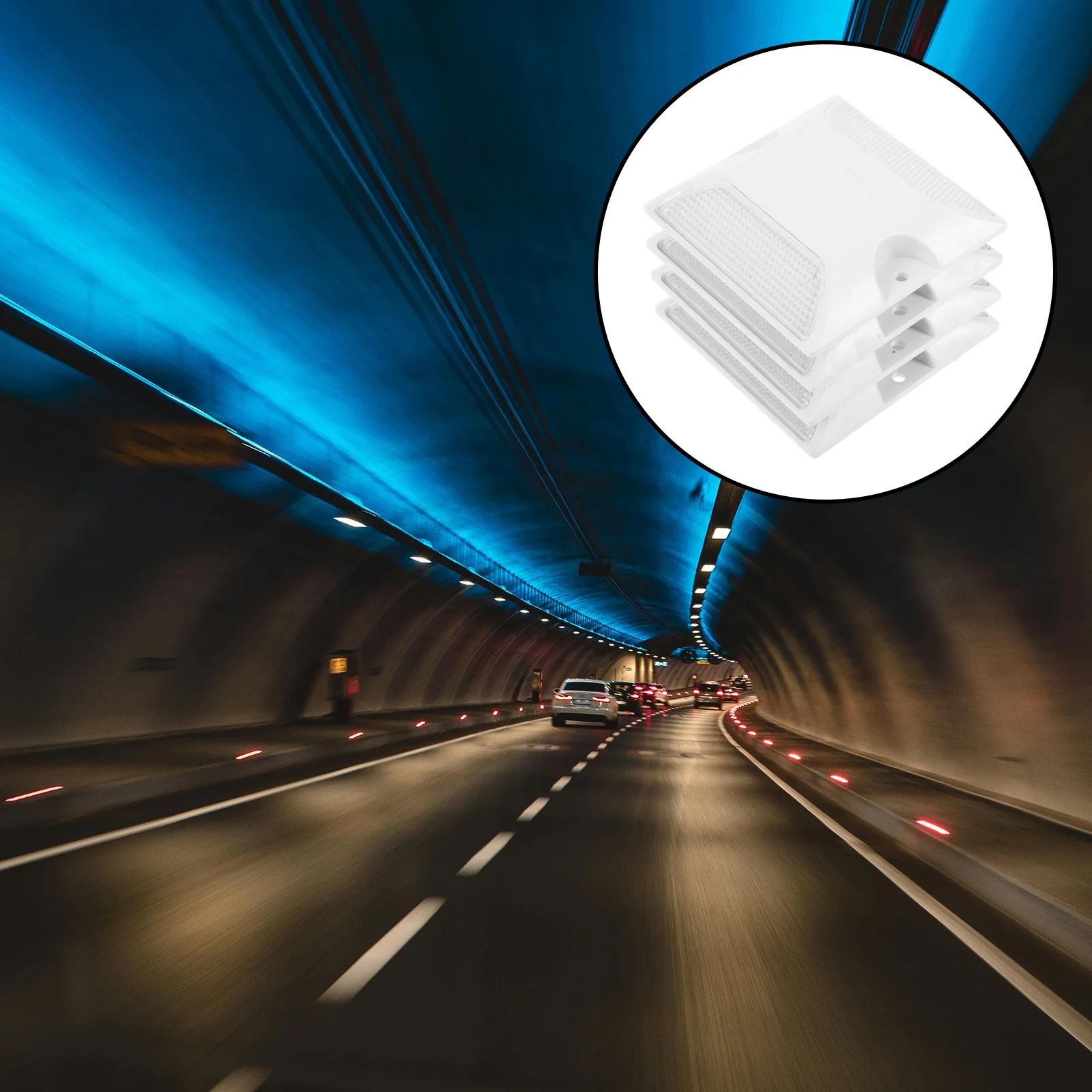 4Pcs High Visibility Reflective Road Studs ABS Pavement Markers for Driveway Entrance Night Safety Reflectors Robust Outdoor