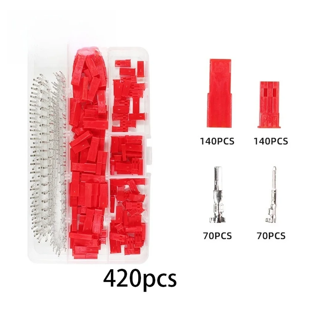 For jst 2 Pin Connector Housing with Terminal Inserts for Repeatable Mating Cycles in Low Voltage DC Power and Data Lines