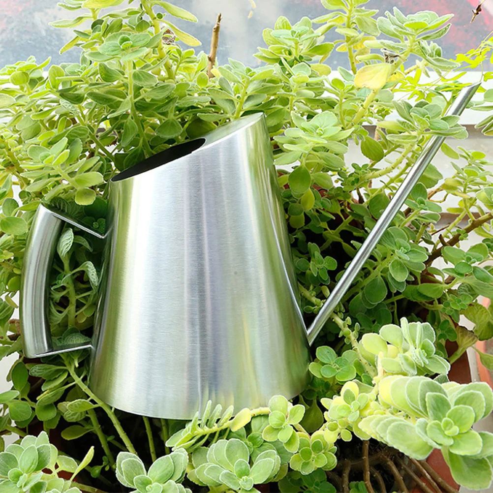 

Stainless Steel Watering Kettle 900ml Hand Polished Brushed Finish Indoor Outdoor Plant Succulent Watering Can Flower Gardening