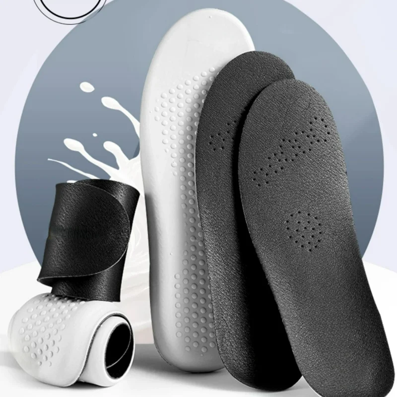 Leather Latex Sports Insole Soft Comfortable Insoles for Shoes Shoe Pads Shock Absorbing Plantar Fasciitis Template Inserts