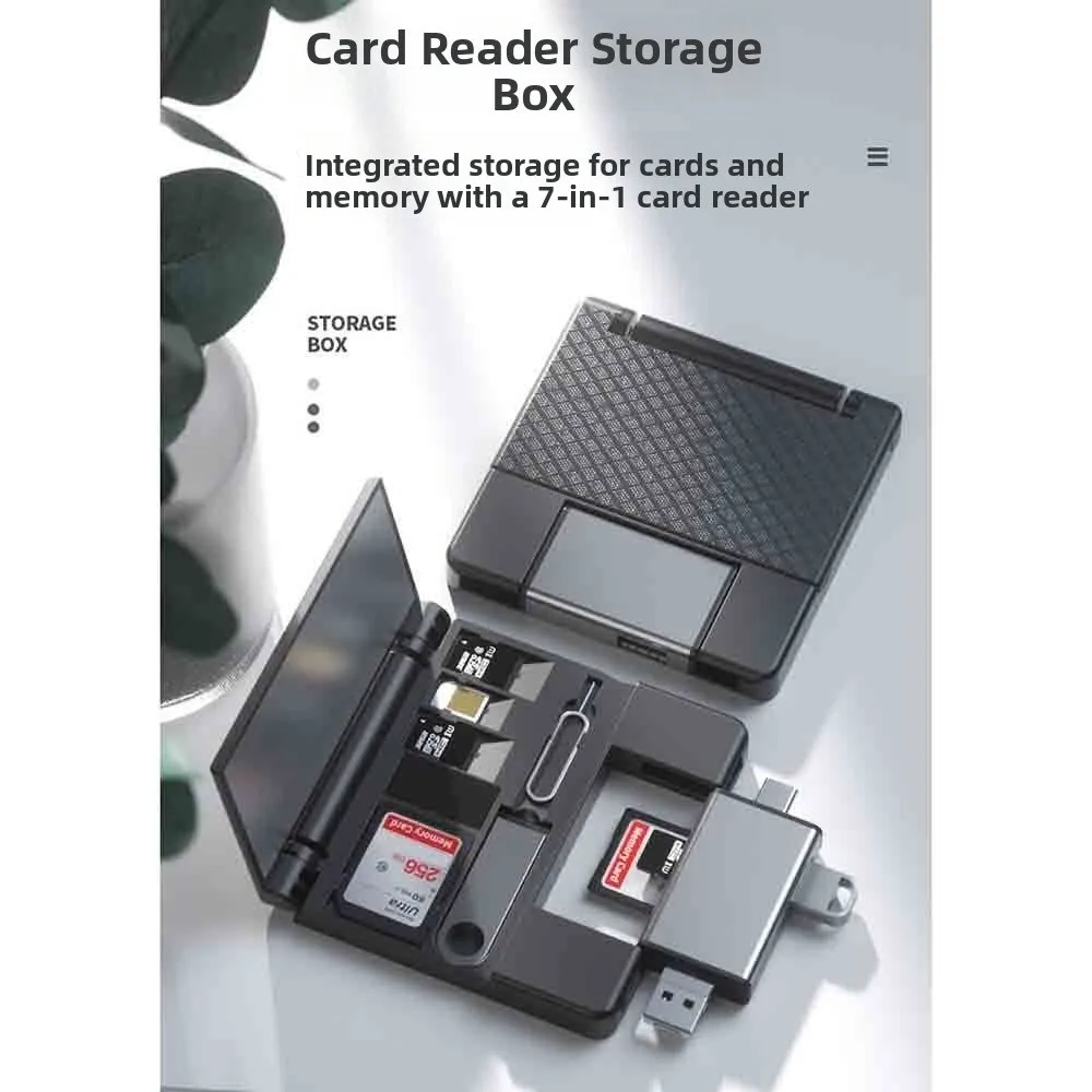 Multifunctional OTG Card Reader Type-C Interface 7-in-1 Card Reader Storage Box Quickly Transmit Universal Memory Card Reader