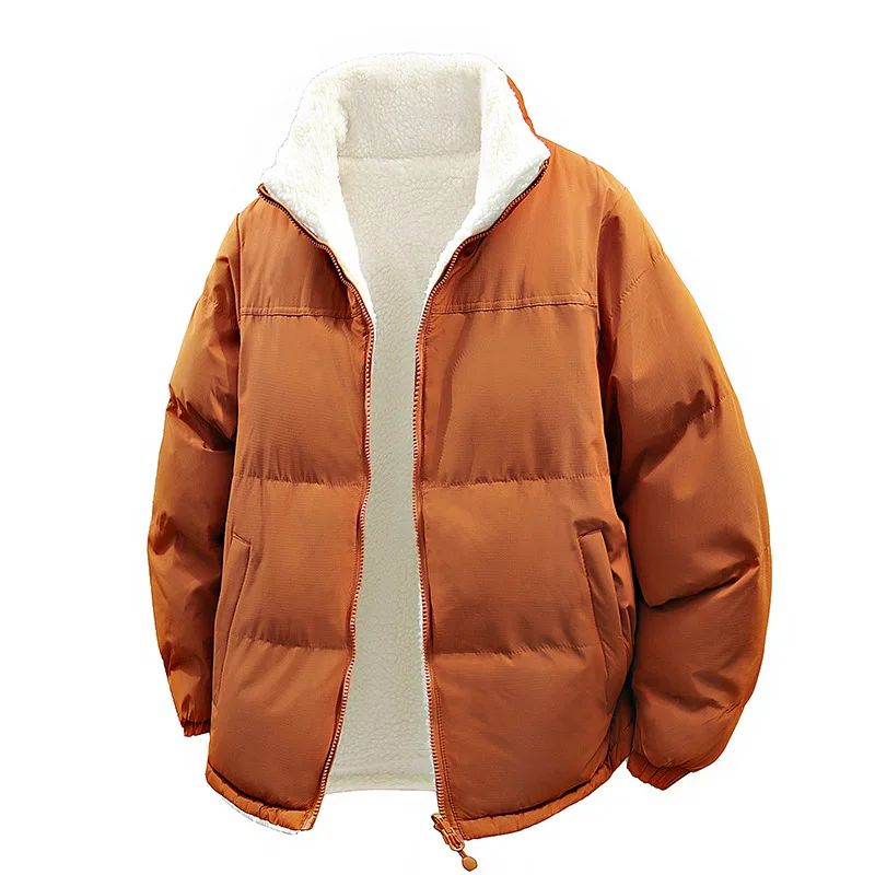 

Top Quality Reversible Down Jacket Wool Polar Fleece Lining Winter Warm Oversize EU US Size Bomber Jacket Coat
