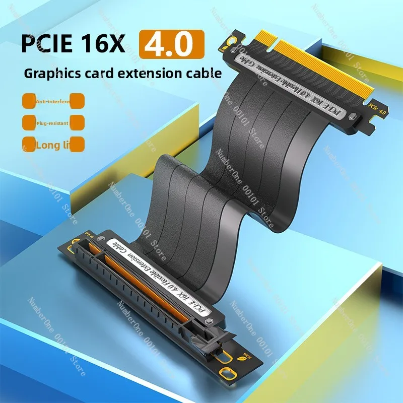 pcie-40-x16-拡張アダプターケーブル、gpu用フルスピード安定ライザー、itx-pcケース用16gt-sフレキシブルエクステンダー