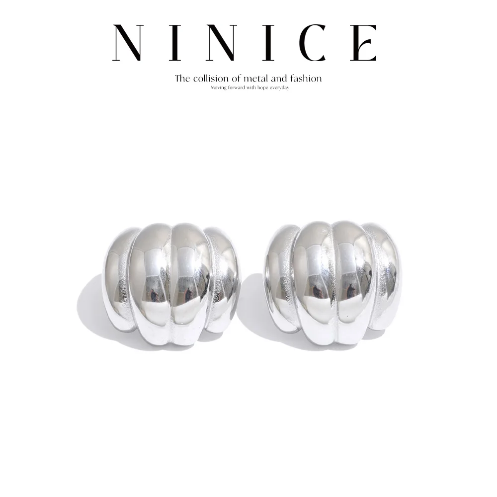 NiNice 18K PVD Plated Metal Earrings High Quality Stainless Steel Daily Accessories Anti Allergy  Jewelry Fashion Wholesales