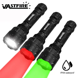 Linterna LED C8 para caza, luz blanca/Verde/roja para montar por la noche, Camping, senderismo y caza, 1 modo de uso